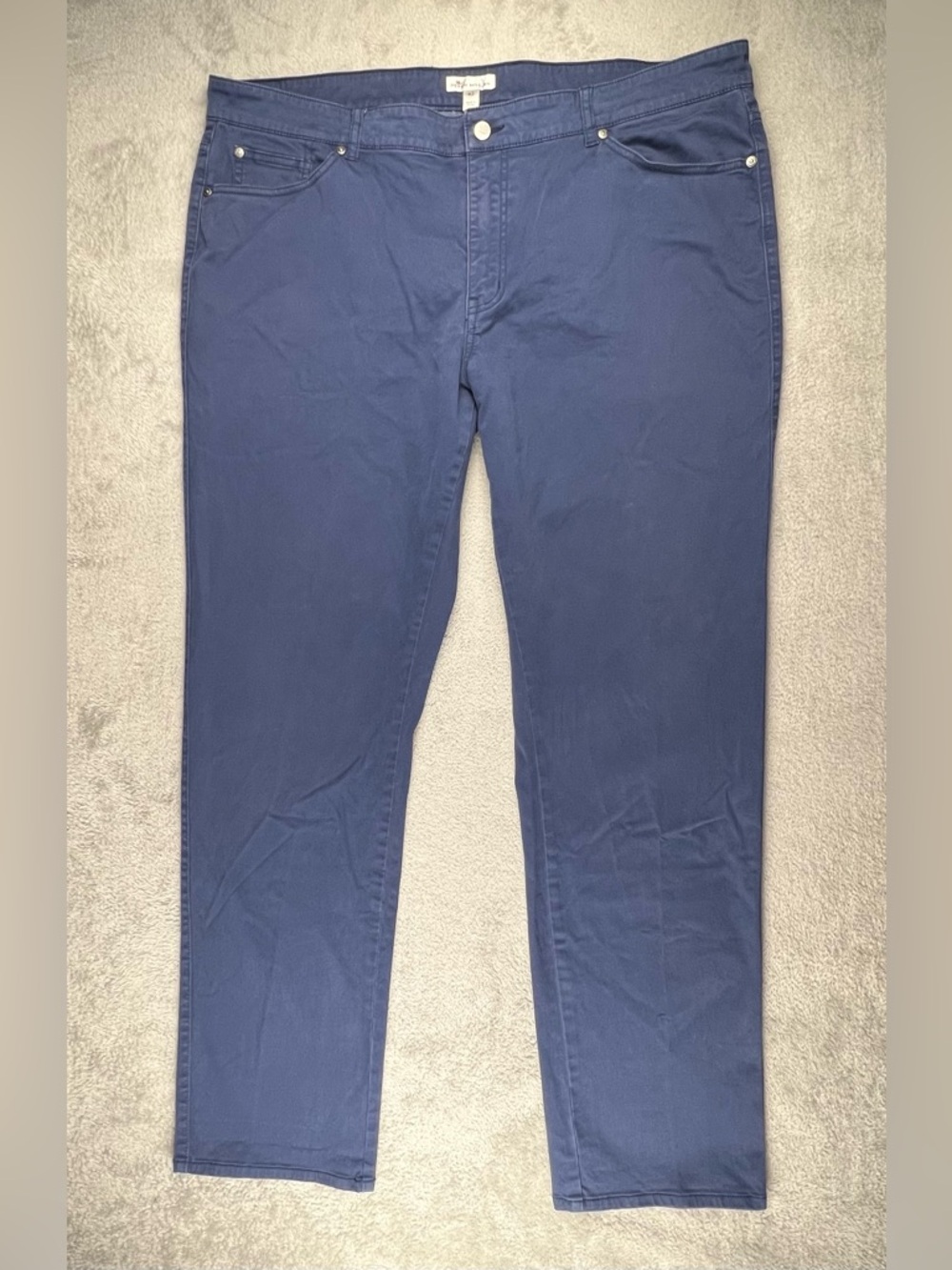 Peter Millar Pants Men 42x33 Blue Sateen 5-Pocket Golf Performance Preppy Chino